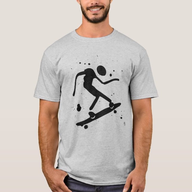 Splatter Grafisk Skateboard T Shirt (Framsida)