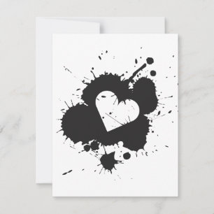 Splatter Heart (bröllop) Inbjudan Mall 1