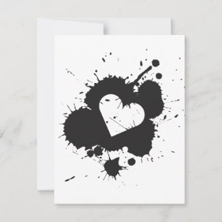 Splatter Heart (bröllop) Inbjudan Mall 1