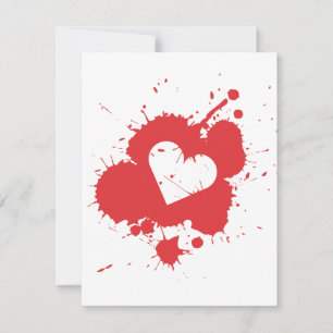 Splatter Heart (bröllop) Inbjudan Mall 2