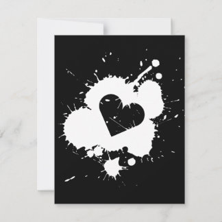 Splatter Heart (bröllop) Inbjudan Mall 3