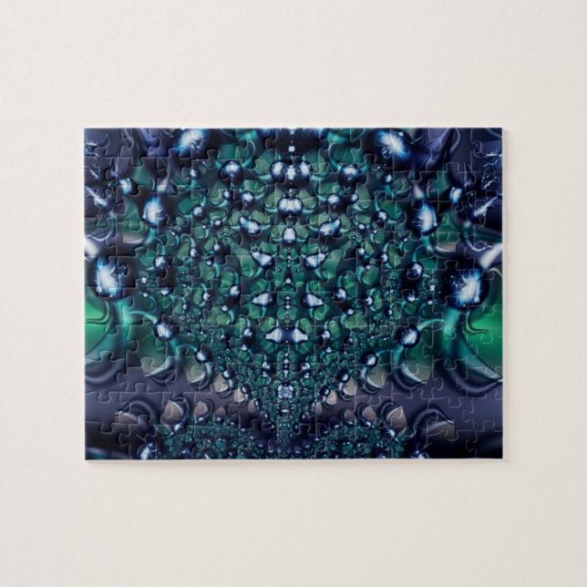 Splatter | Lila och Grönt Bilder Pussel (Horisontell)