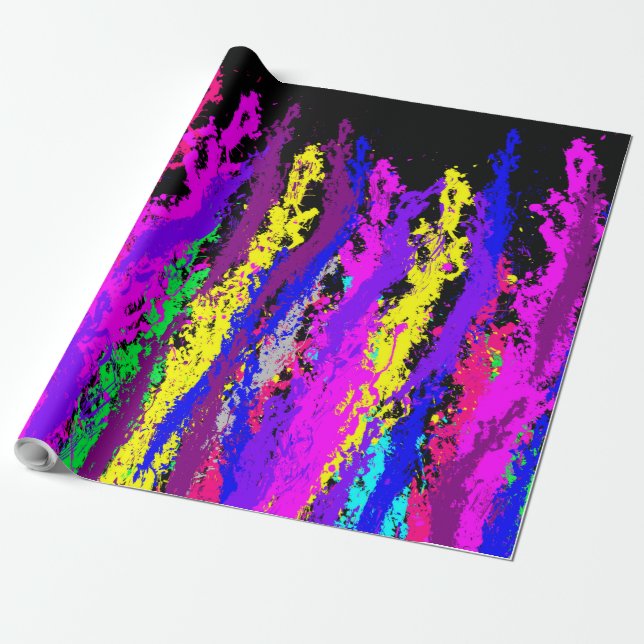 Splatter Linjer Presentpapper (Utrullad)