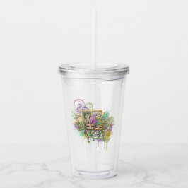 Splatter Mardi Gras-kollage Take Away Mugg