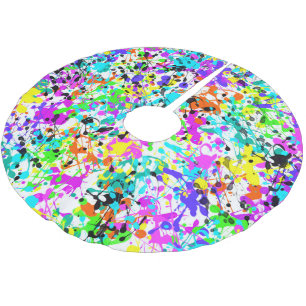 Splatter Paint Artsy jul Julgransmatta Borstad Polyester