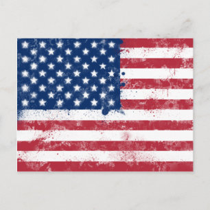 Splatter Payed Flagga of the USA Vykort