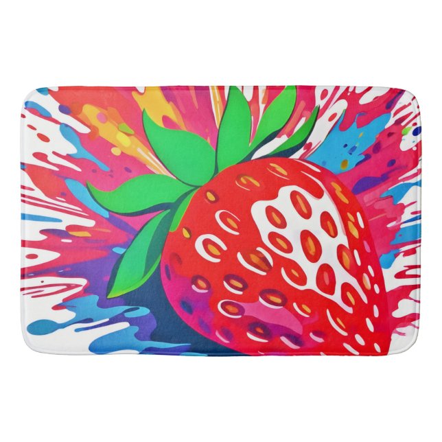 Splatter Strawberry Stänk Badrumsmatta (Framsidan)