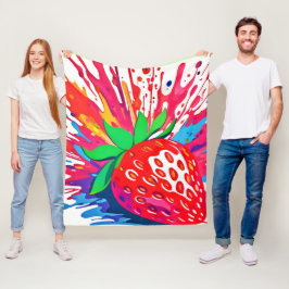 Splatter Strawberry Stänk Fleecefilt