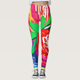 Splatter Strawberry Stänk Leggings