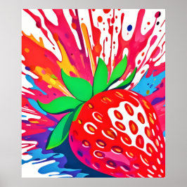 Splatter Strawberry Stänk Poster
