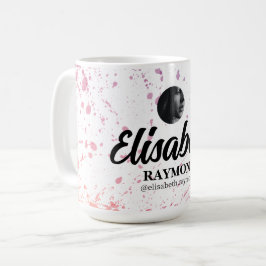 Splatter Watercolor Photo och Namn Kaffemugg