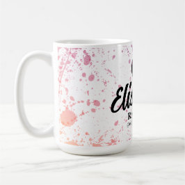 Splatter Watercolor Photo och Namn Kaffemugg