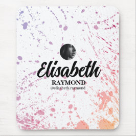 Splatter Watercolor Photo och Namn Musmatta