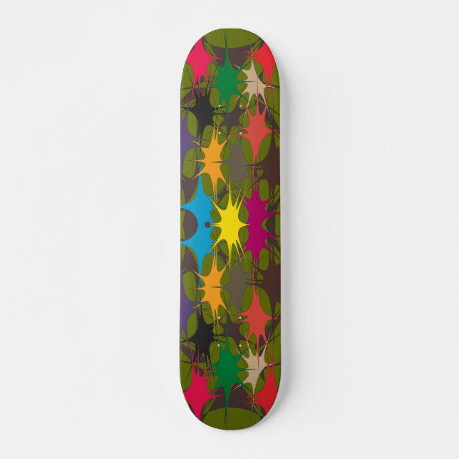 Splatterad färg mini skateboard bräda 18,5 cm (Framsida)