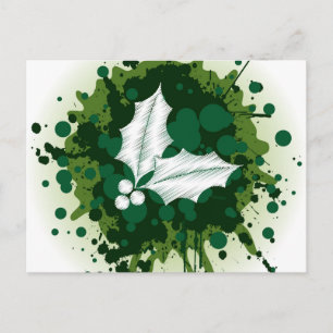 Splatterad Jul - Holly-design Helg Vykort