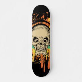 Splatterad Skull Mini Skateboard Bräda 18,5 Cm