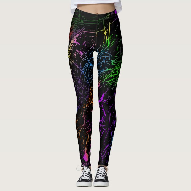 Splatterdesigndamasker Leggings (Framsida)