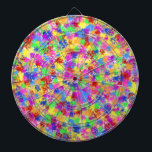 Splatteren målar ljus färgrik bakgrund för piltavla<br><div class="desc">Denna ljusa dartboarddesign har en regnbåge av färg som plaskas på den i en splatter för att måla stil. Som påminner om av fauvist- och expressionistkonst, göras mönster in skuggar av rött, gult, purpurfärgat, grönt och blått. Det är en abstrakt, en nyckfull design för en konstnär eller någon, som behöver...</div>