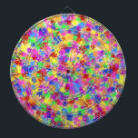 Splatteren målar ljus färgrik bakgrund för piltavla<br><div class="desc">Denna ljusa dartboarddesign har en regnbåge av färg som plaskas på den i en splatter för att måla stil. Som påminner om av fauvist- och expressionistkonst, göras mönster in skuggar av rött, gult, purpurfärgat, grönt och blått. Det är en abstrakt, en nyckfull design för en konstnär eller någon, som behöver...</div>