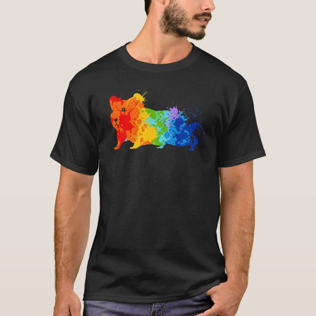 Splattering Paint Hamster Drip Painting Hamster T Shirt (Framsida)
