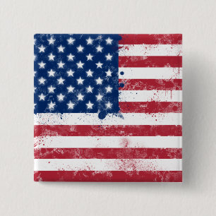 Splattermålad amerikansk Flagga Knapp