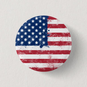 Splattermålad amerikansk Flagga Knapp