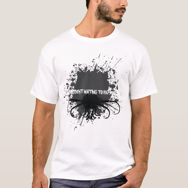 Splatterolycka som väntar för att hända tee shirt (Framsida)