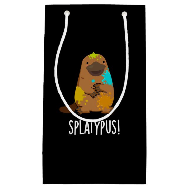 Splatypus Funny Animal Platypus Pun Mörk BG (Framsidan)