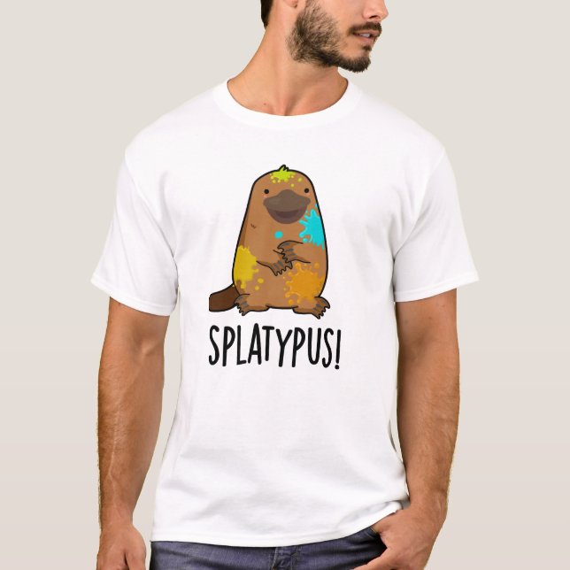 Splatypus Funny Animal Platypus Pun T Shirt (Framsida)