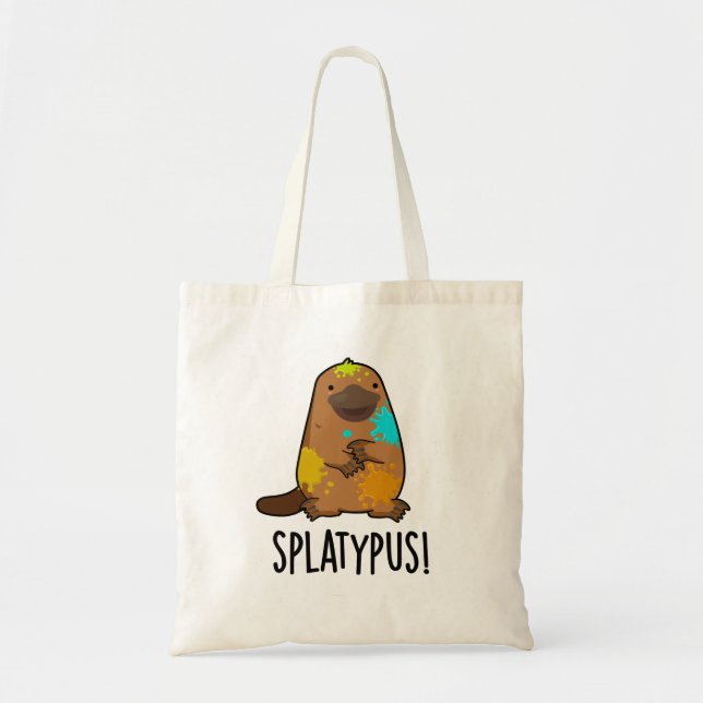 Splatypus Funny Animal Platypus Pun Tygkasse (Framsidan)