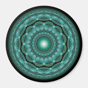 Splenal fractal glansig mandala magnet