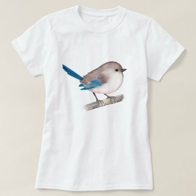 Splendid Fairy Wren Bird på Gren T Shirt (Design framsida)