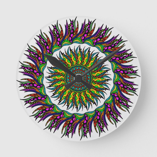 splendid mandala original art design on products rund klocka (Framsida)