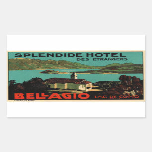 Splendide Hotel Des Etragers Bellagio Rektangulärt Klistermärke
