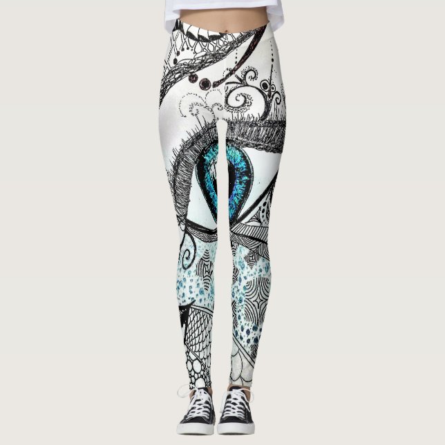 SplendidLee - Abstrakt Öga Art Print Leggings (Framsida)