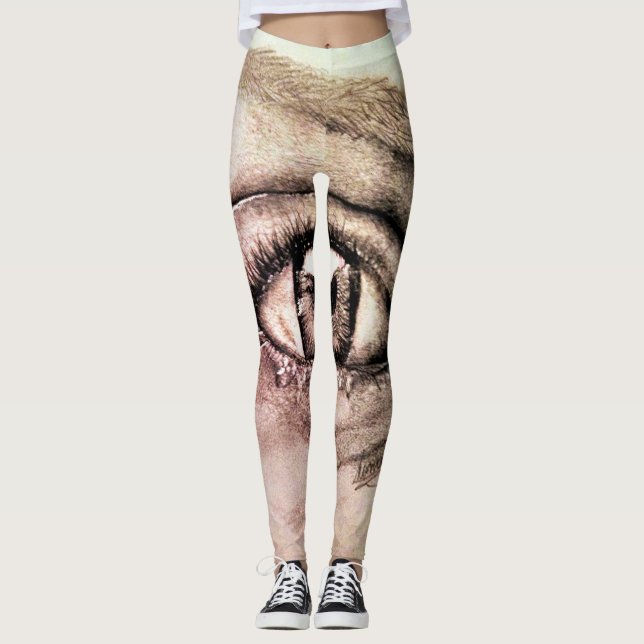 SplendidLee - Öga Sketch Art Print Leggings (Framsida)