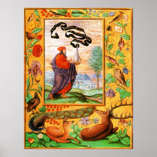 Splendor Solis: Filosopher med kolv Poster (Framsidan)