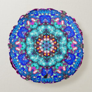 Splendorous Stellar Kaleid Round Pillow Rund Kudde