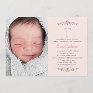 Splened Kor Photo Baptism-inbjudan - Rosa Inbjudningar