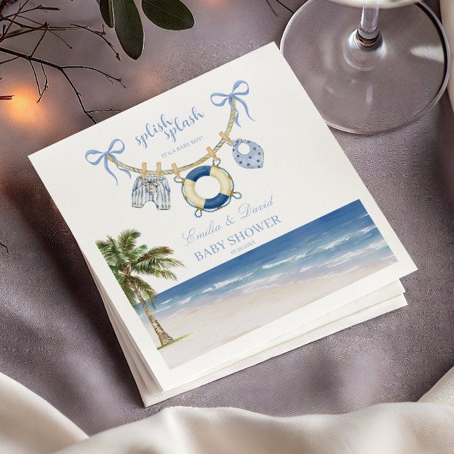 Splish Splash Baby Boy Beach Baby Shower Pappersservett (Skapare uppladdad)