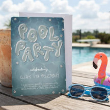 Splish Splash Födelsedagsfest Poolparty Inbjudan