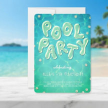 Splish Splash Födelsedagsfest Poolparty Inbjudan
