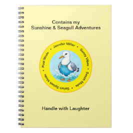 Splish Splash funny summer Seagull vacation memory Anteckningsbok