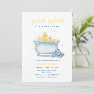 Splish Splash Mamma Anka Badbal Bebis Bjudning Inbjudningar