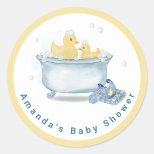 Splish Splash Mamma Anka Badkar Babyfirande Runt Klistermärke
