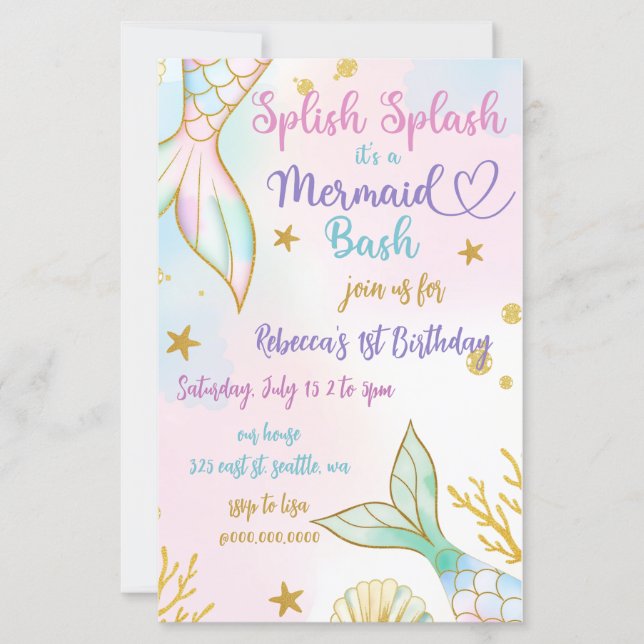 Splish Splash Mermaid Bash Birthday Party (Framsida)