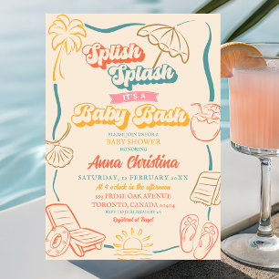 Splish Splash Retro Baby Bash Baby Shower Inbjudningar
