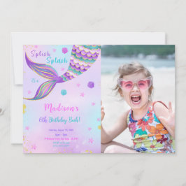 Splish Splash Siren Fotoinbjudan Inbjudningar