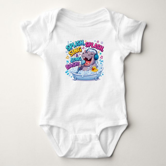 Splish Splash Sjung-Tillsammans Bash Flodhäst T Shirt (Framsida)