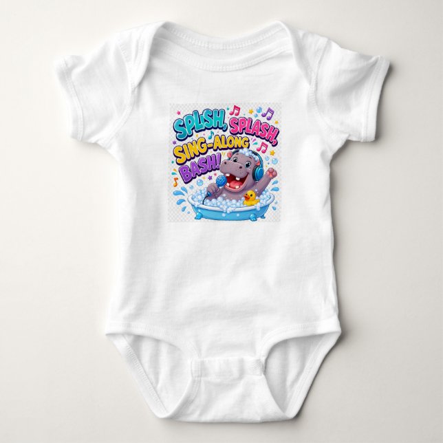 Splish Splash Sjung-Tillsammans Bash Flodhäst T Shirt (Framsida)